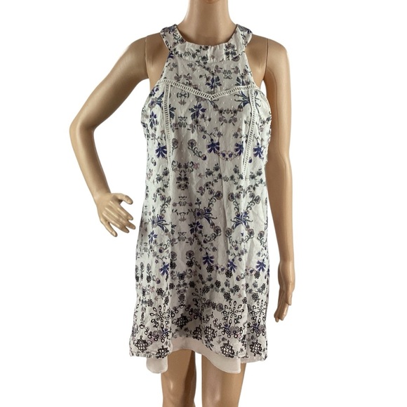 Blue Rain Floral Sleeveless Mini Dress Size Small - Picture 1 of 7